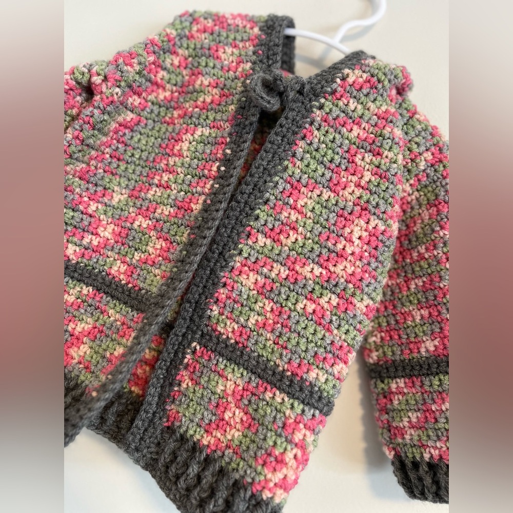 Hand knit boho style cardigan 🖤 - Picture 2 of 5